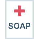 Paper with red medical cross and SOAP text