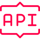 Red/pink API text