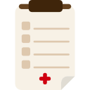 Clipboard with red medical cross